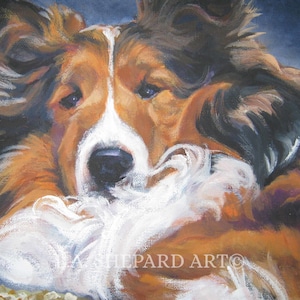 SHETLAND SHEEPDOG Sheltie Dog ART Leinwanddruck von LAShepard Gemälde 11x14