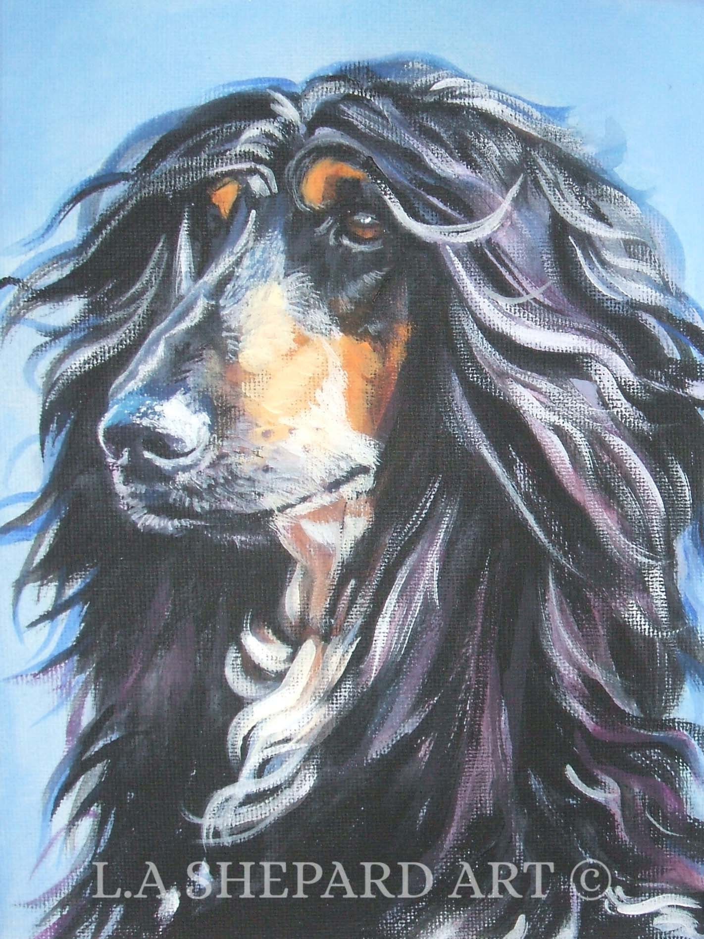 Beautiful Ruby Cavalier King Charles Spaniel Dog Painting by LA.Shepard  Recessed Framed Print by LA Shepard Dog Artist