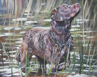 CHESAPEAKE Bay RETRIEVER dog art PRINT of laShepard painting 8x10