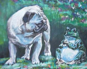 PUG dog ART portrait canvas PRINT of LAShepard painting 8x10"