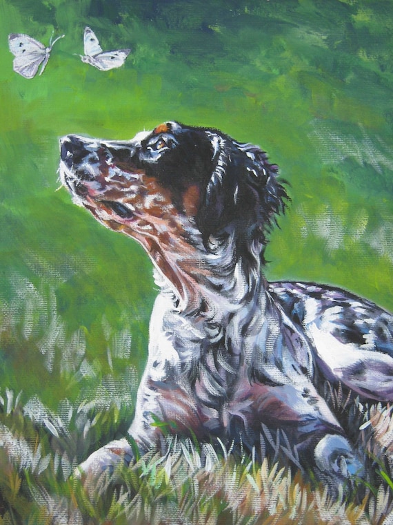 Llewellin English Setter DOG ART Canvas PRINT of Lashepard