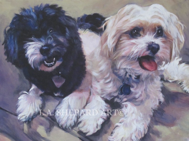 HAVANESE dog art PRINT of LA Shepard painting 12x16 havanais image 1