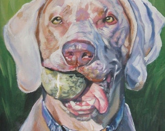 Weimaraner Kunstdruck CANVAS LA Shepard Hundemalerei LA Shepard 12x12