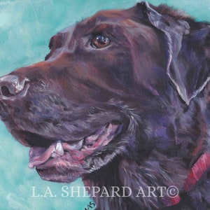 Labrador retriever dog art canvas CHOCOLATE LAB PRINT of LAShepard painting 8x10