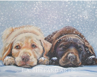 Labrador retriever LAB pet dog ART PRINT of LAShepard painting 8x10"