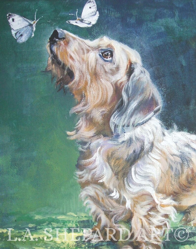 Wire haired DACHSHUND ART canvas PRINT of LAShepard painting 8x10