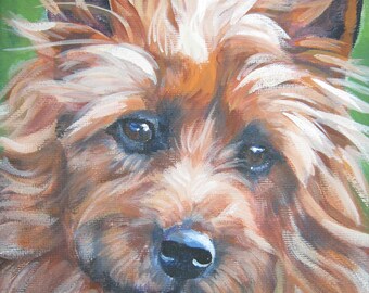 AUSTRALIAN TERRIER dog art portrait PRINT of LAShepard painting 8x10