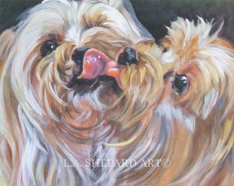 Yorkshire Terrier YORKIE PORTRAIT dog art PRINT of LAShepard painting 8x10"