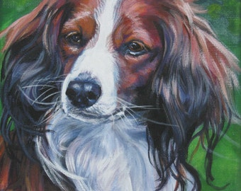 Kooiker Kooikerhondje portrait CANVAS print of LA Shepard painting 8x8