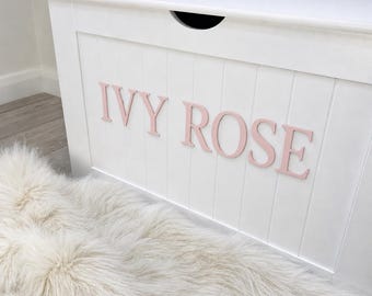 Large White Personalised Toy Box | Custom Name Toy Storage | Shaker Blanket Toybox | Gift | Playroom Nursery