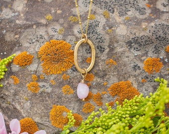 Golden Horizons | Dainty Gold Kunzite Necklace | Simple Gemstone Necklace for Everyday