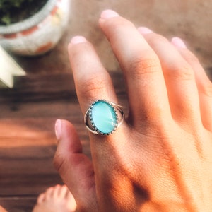 Anillo de humor ovalado de plata / joyería de humor / piedra de humor que cambia de color plateado / anillo estilo boho / anillo de humor real con gráfico de humor