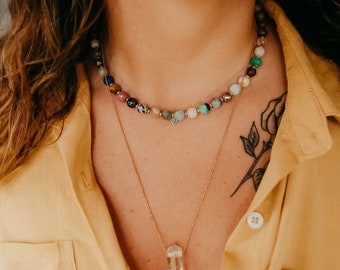 GOOD VIBE TRIBE | Rainbow Gemstone Necklace