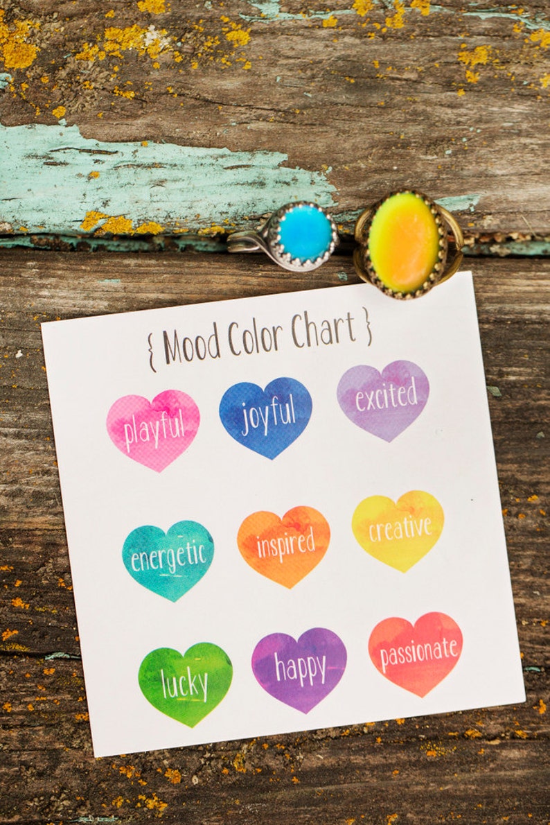 Mood Jewelry Real Color Changing Mood Stone Hippie Jewelry Large Brass Mood Ring Boho Fashion Vintage Brass Festival Jewelry