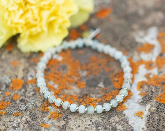 AQUAMARINE |  Mini Gemstone Bracelet |  Meaningful Gemstone Bracelet