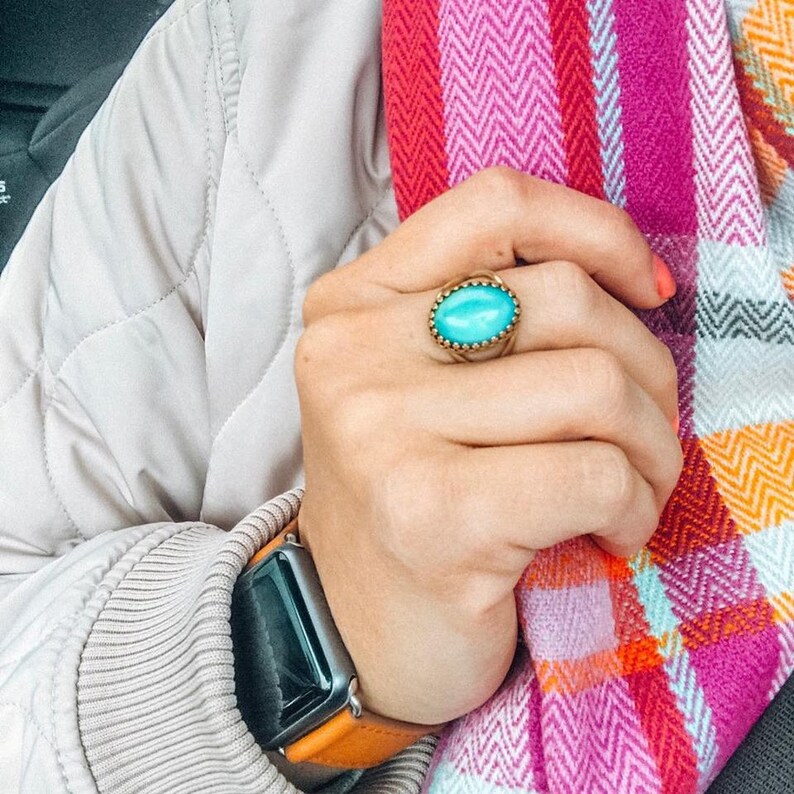 Mood Jewelry Real Color Changing Mood Stone Hippie Jewelry Large Brass Mood Ring Boho Fashion Vintage Brass Festival Jewelry
