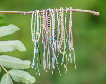 Sierlijke details | Verstelbare edelsteenkoordarmband | Vriendschapsarmband | Sierlijke edelsteen armband | Cadeau-idee voor tieners