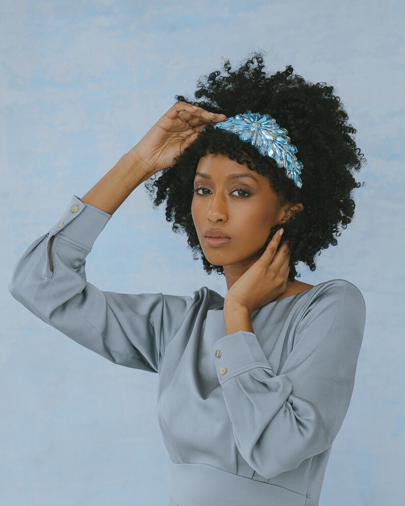 Blue Rhinestone Headband Blue and Purple Jewel Headband Etsy UK