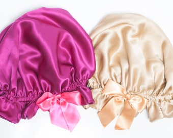 Silk Sleep Bonnet, Silk Charmeuse Bonnet, Oversized Bonnet, Sleeping Cap, Spa Gifts, Luxury Gifts, Pajama Accessories, Sleepwear, Curly Hair