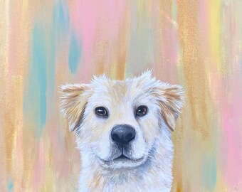 8x10 Custom Pet Portrait 8x10 size canvas