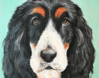 Handpainted Pet Portrait: Custom Acrylic Painting on Canvas