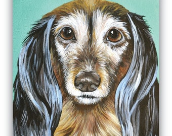 11x14 size canvas custom painted pet portrait sample on 11x14 canvas