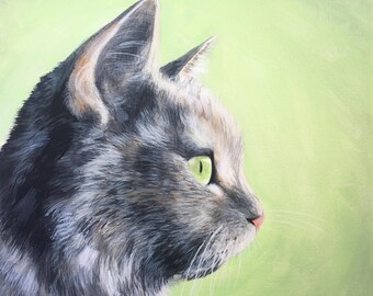 Handpainted Pet Portrait: Custom Acrylic Painting on Canvas