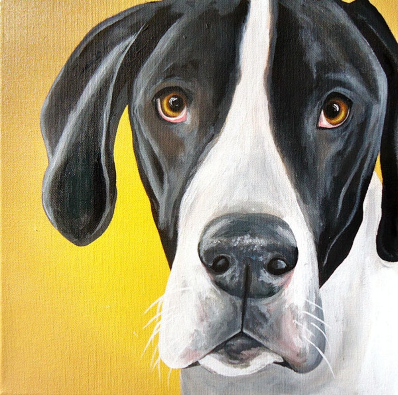 16x20 size canvas custom painted pet portrait sample on 16x20 canvas image 1