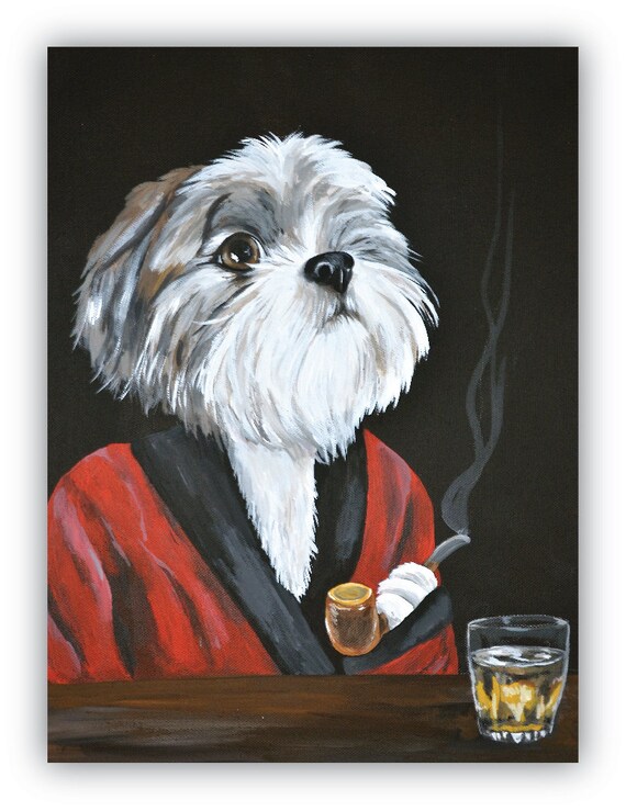 Painting on Stretched Canvas Custom Pet Portrait 11x14in.