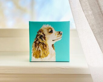 6x6 size canvas custom painted pet portrait size 6x6 canvas sample