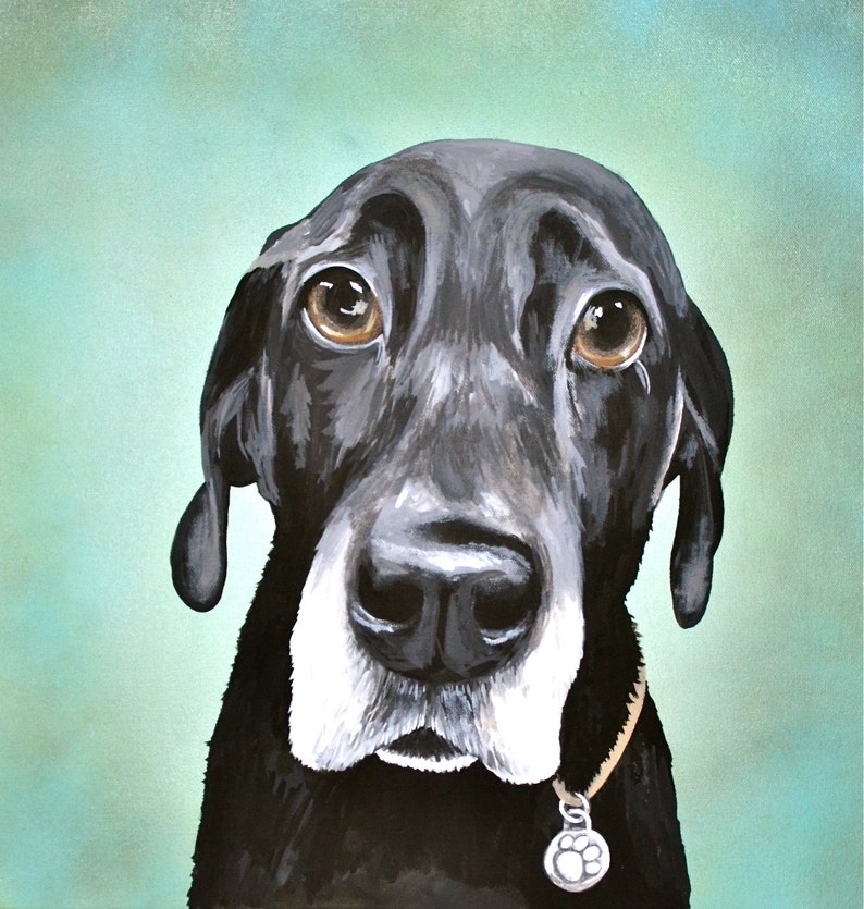 16x20 size canvas custom painted pet portrait sample on 16x20 canvas image 5