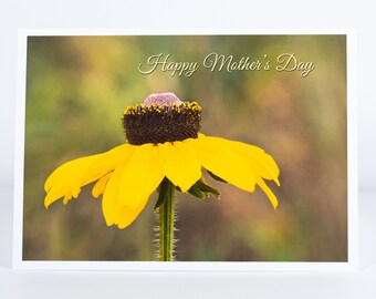 Happy Mother's Day Card, 5x7 Greeting Card, Fine Art Note Card, Blank Inside With Envelope, Photo Art, Mother's Day,Black Eyed Susan Flower,