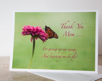 Thank You Mom, Mother's Day Fine Art Note Card, 5x7 Greeting Card, Blank Inside, With Envelope, Photo Art,