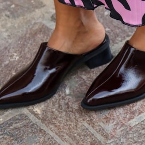HEELED MULES | Leather mules | Heeled mules | Mules for women | Style and comfort | Wooden heels | Chic Shoes | Handcrafted Greek Shoes