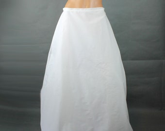 High Waist Crinoline Sz L Vintage NOS White Nylon Long A Line Bridal Petticoat