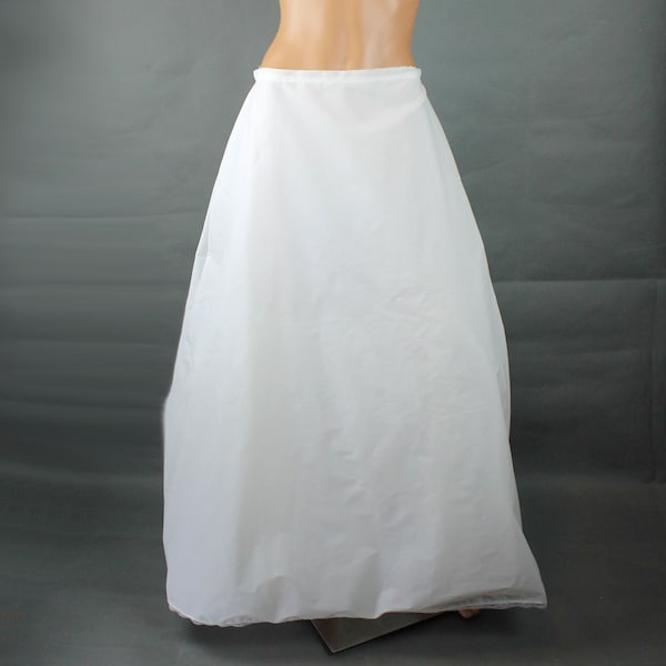 High Waist Crinoline Sz L Vintage NOS White Nylon Long A Line Bridal Petticoat
