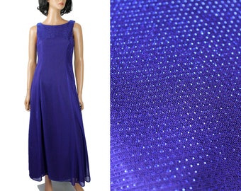 Vintage Tootsies Evening Gown Dress Size 10 Women Navy Blue Chiffon Bead  Trim - Etsy