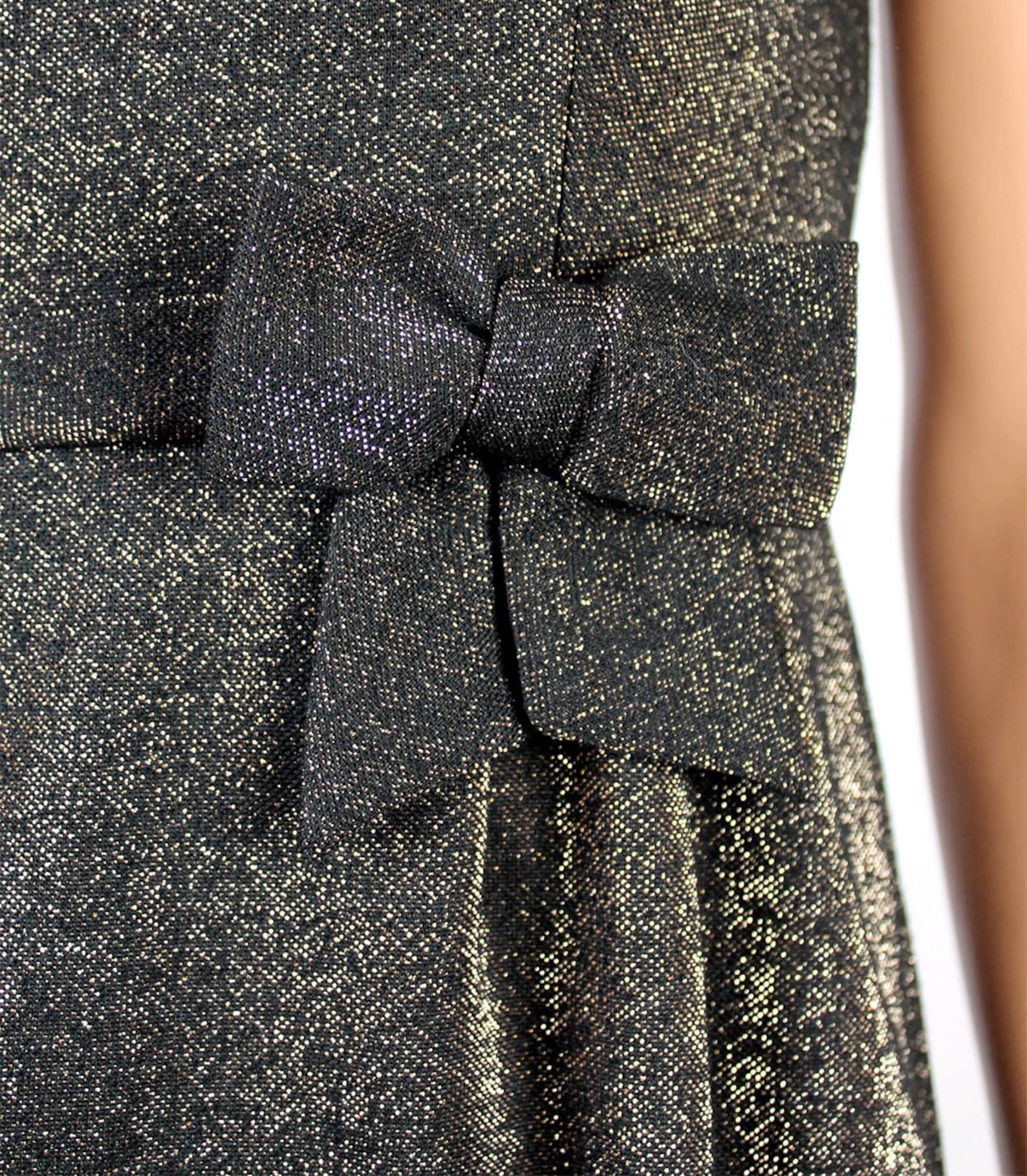 Vintage Cocktail Dress XXS Sleeveless Black Gold Sparkly Disco Etsy