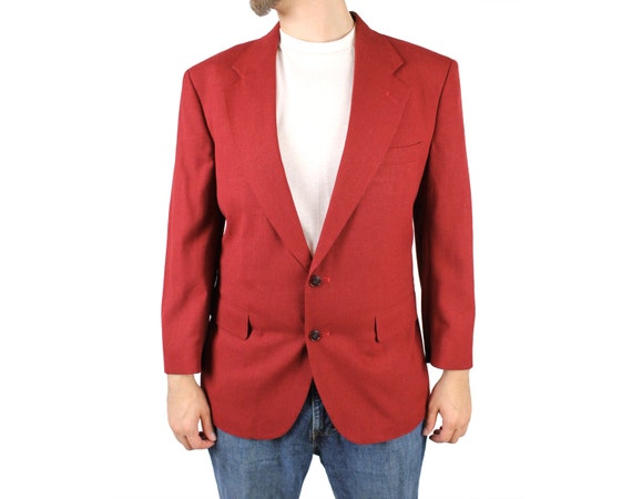 Vintage 80s Blazer 40S Dark Rust Red Sports Coat … - image 1