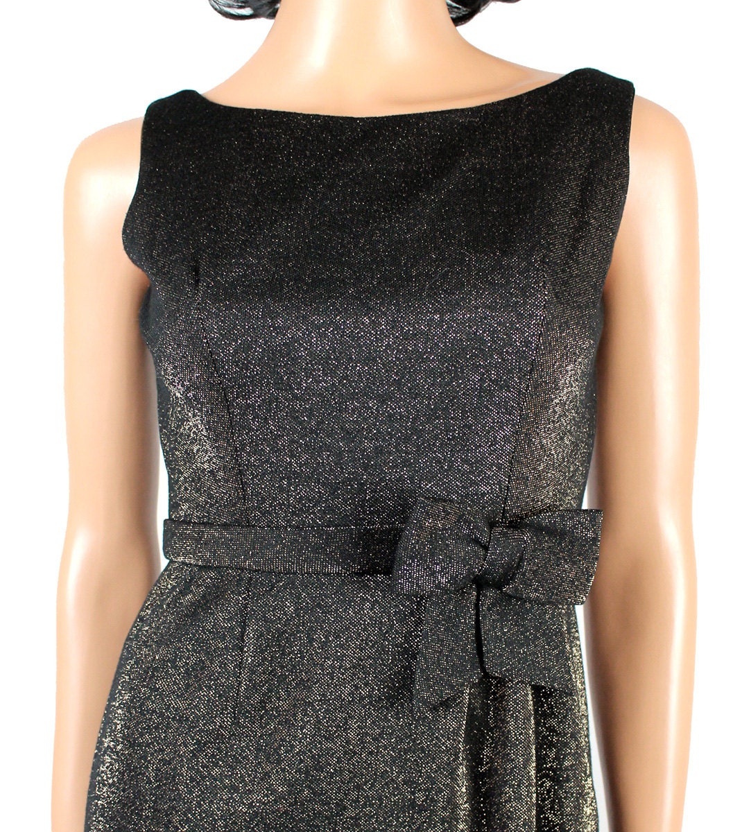 Vintage Cocktail Dress XXS Sleeveless Black Gold Sparkly Disco Etsy