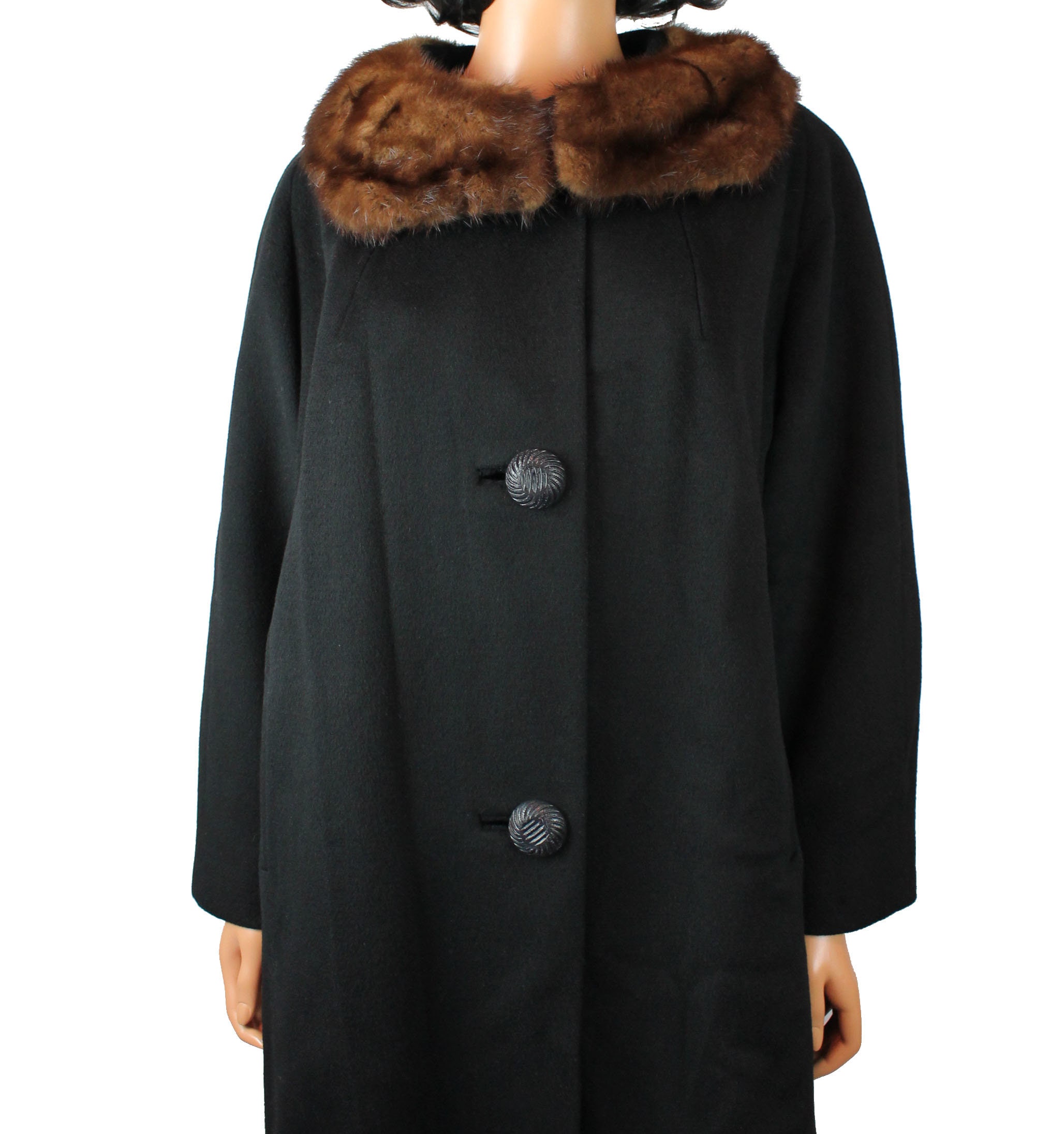 エピヌfeminine fur collar long coat（black） エピヌfeminine fur collar long coat（black） women-s