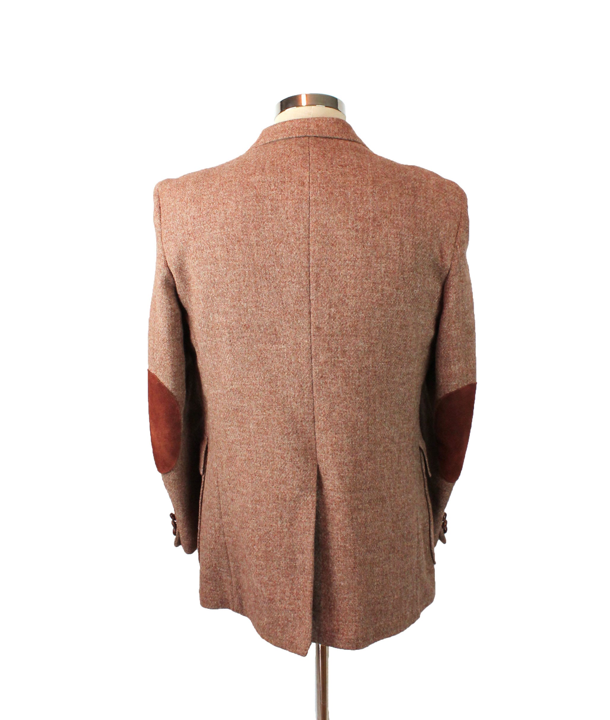 Elbow Patch Blazer 40R Vintage Harris Tweed Mauve Pink Wool Sports