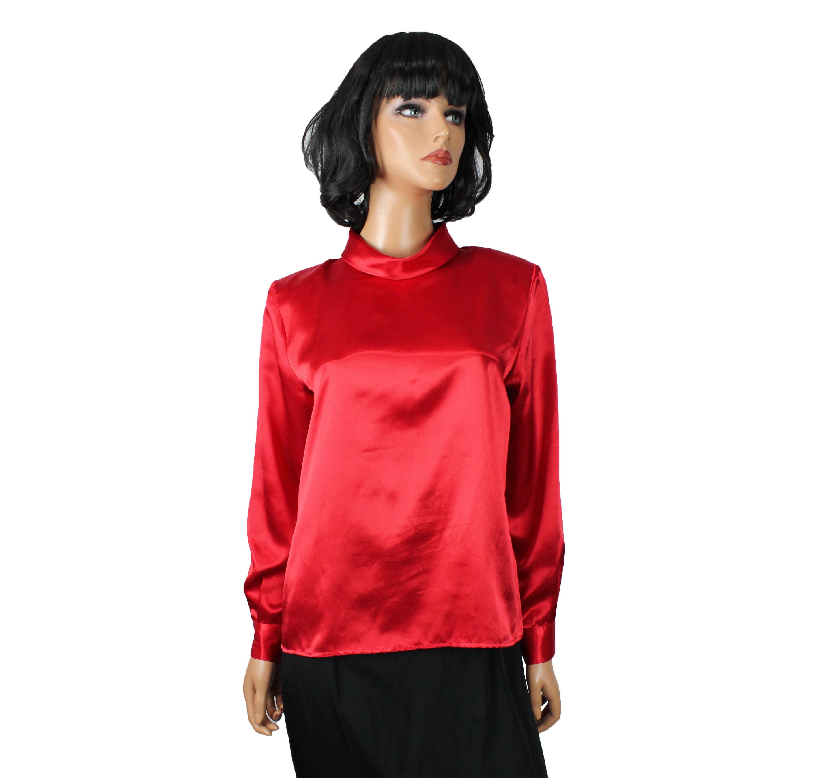 turtleneck satin blouse