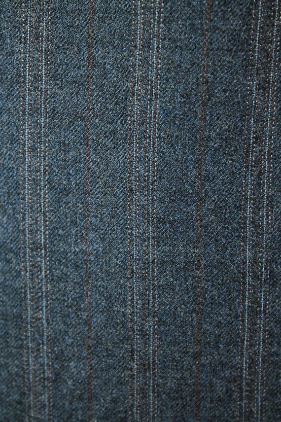 Pinstripe Blazer 40L Vintage 70s Gray Brown Strip… - image 6