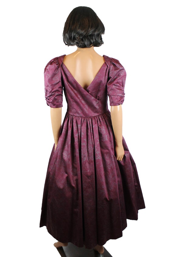 80s Prom Dress M 12 Vintage Laura Ashley Burgundy… - image 6
