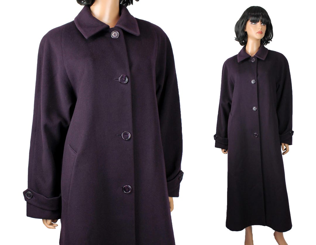 Jones New York Winter Coat Sz 12 L Vintage 90s Long Dark