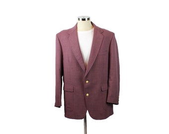 Vintage Blazer 48S Mauve Purple Wool Blend Sports Coat Jacket Mikael York