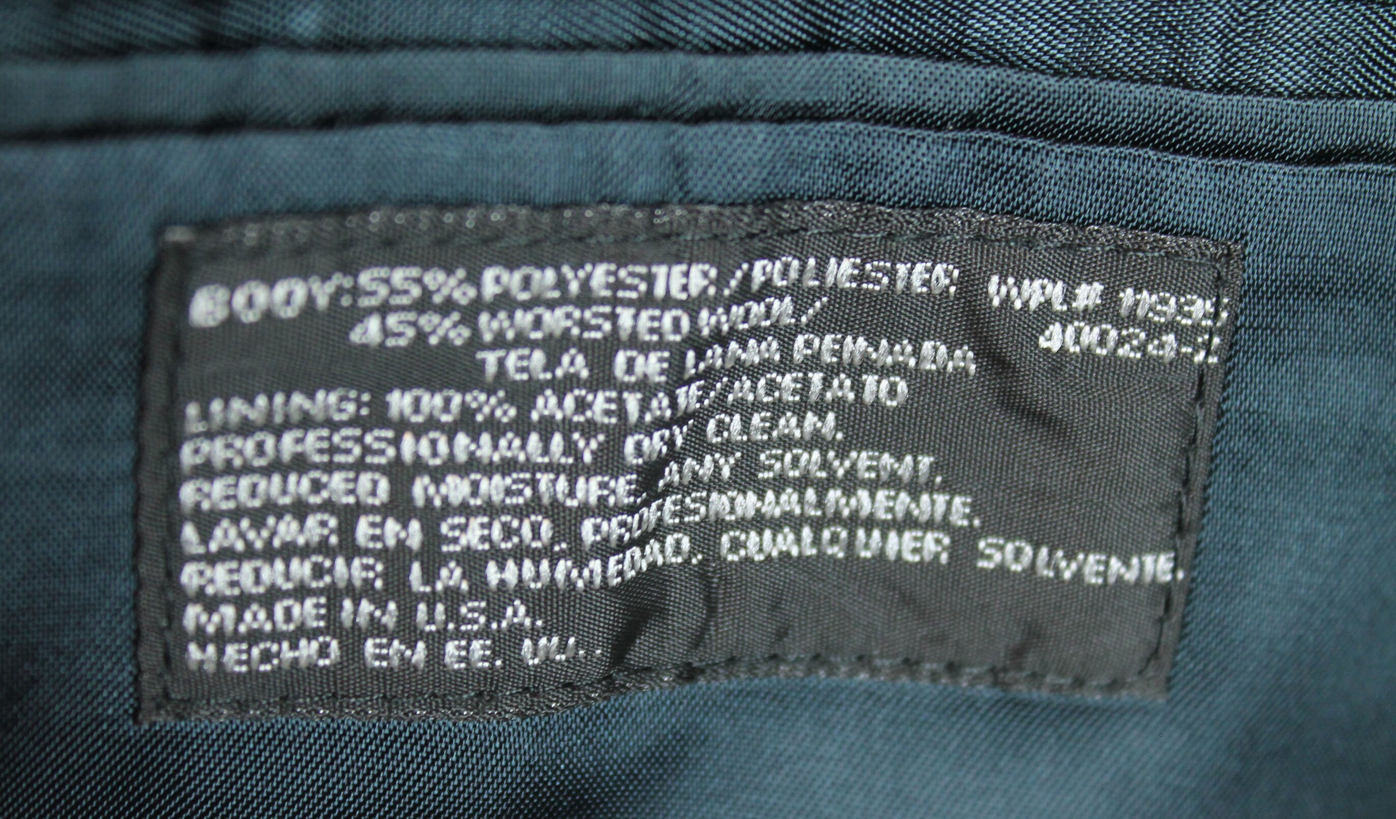 Vintage 80s Blazer 42S Stafford Solid Blue Wool Blend Mens Jacket 