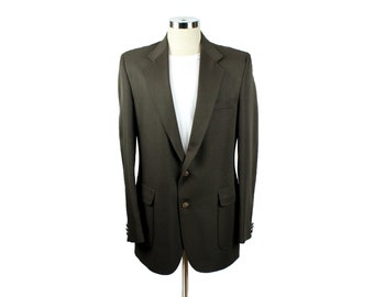 Vintage 70s Blazer 42L Haggar Dark Brown Textured Polyester Jacket Sports Coat