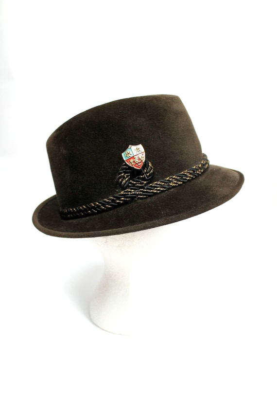Fur Felt Fedora Sz 7 M Vintage 50s Stratton Dark Brown Hat 